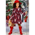 Buffalo Plaid Reindeer Christmas Little Girl Dress