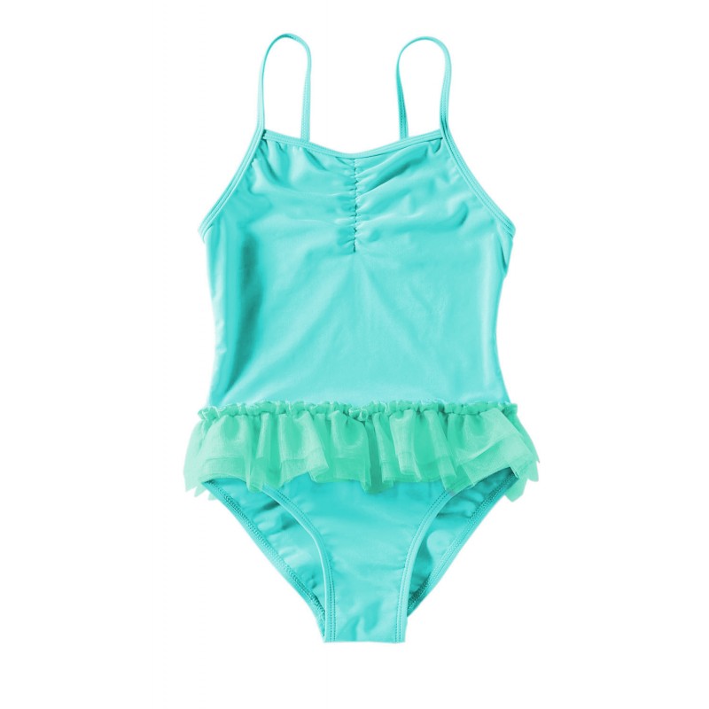 Blue Ruffles One Piece Swimsuit for Girls
