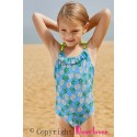 Pineapple Print Little Girls One-piece Swimsuit