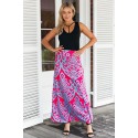 Blue Tendril Printed Rosy Maxi Skirt