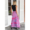 Blue Tendril Printed Rosy Maxi Skirt