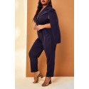 Lovely Casual Cloak Design Dark Blue Plus Size One-piece Jumpsuit