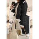 Lovely Casual Asymmetrical Patchwork Black Coat