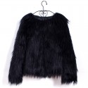 Lovely  Casual Long Sleeves Black Faux Fur Coat