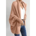 Lovely Batwing Sleeve Army Pink Cardigan