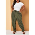 Lovely Casual Loose Green Plus Size Pants