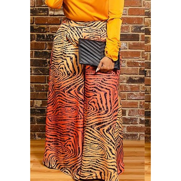 Lovely Casual Print Basic Multicolor Plus Size Pants